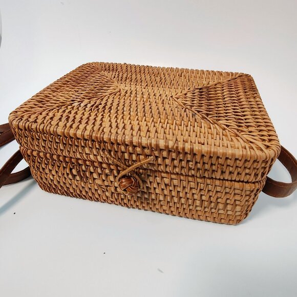 Zara Women's Rattan Wicker Square Crossbody Purse‎ NWOT - Picture 10 of 13